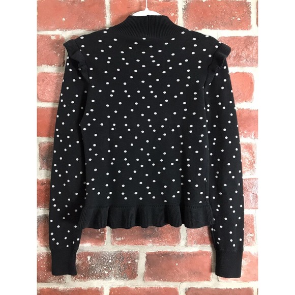 Parker Mock Neck Polka Dot Ruffle Marlee Sweater Size Small - Picture 5 of 8